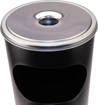 Sand-Standascher Edelstahl schwarz matt