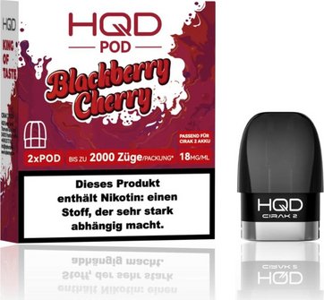 HQD CIRAK 2 Blackberry Cherry Pod 2ml, 18mg/ml Nikotin 2er