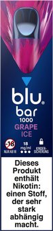 blu bar 1000 Grape Ice 18mg/ml 2mg, Inh. 2ml Liquid