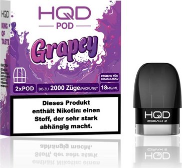 HQD CIRAK 2 Grapey Pod 2ml, 18mg/ml Nikotin 2er