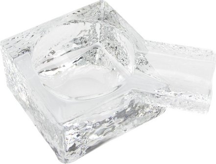 Zigarrenascher Glas transparent eckig 8.5cm/1 Ablage