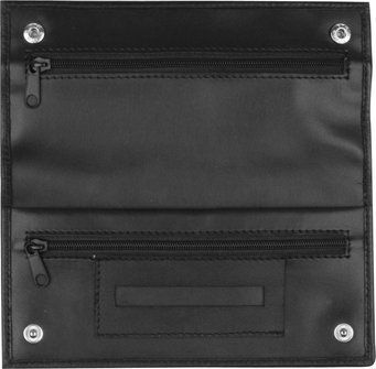 Drehertasche au&szlig;en Leder/innen Lederoptik schwarz 17cm