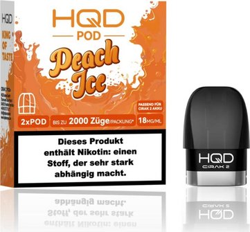 HQD CIRAK 2 Peach Ice Pod 2ml, 18mg/ml Nikotin 2er