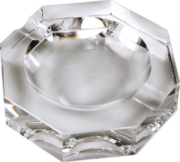 Cigar ashtray crystal glass octagonal 2 rests