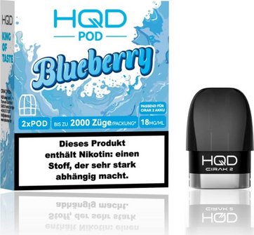 HQD CIRAK 2 Blueberry Pod 2ml, 18mg/ml Nikotin 2pc