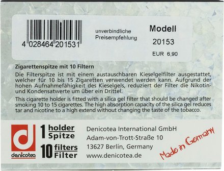 DENICOTEA Zigarettenspitze Vision schwarz/chrom
