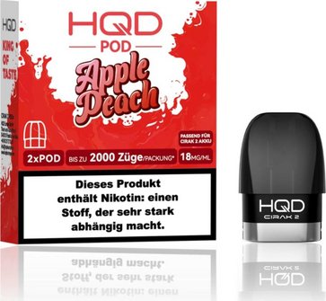 HQD CIRAK 2 Apple Peach Pod 2ml, 18mg/ml Nikotin 2er