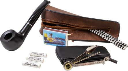 Pfeifen-Einsteiger-Set Lederoptik / Pfeifen Acryl glatt