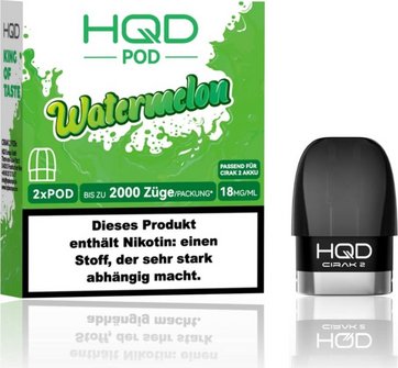 HQD CIRAK 2 Watermelon Pod 2ml, 18mg/ml Nikotin 2er