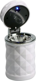 Ascher f&uuml;r Auto-Dosenhalter wei&szlig; mit LED Leuchte