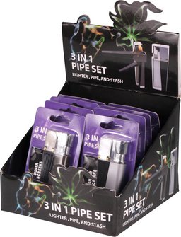 COOL Metallpfeife mit Feuerzeug, mit 5er Pack Ersatzsiebe
