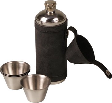 Flachmann Edelst./KL anthraz.Thermoskanne 4 Becher 8oz/240ml