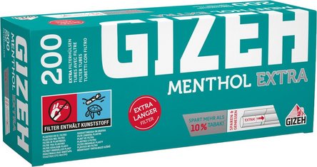 GIZEH MENTHOL Extra "200" Zigtt.-H&uuml;lsen (1 Schachtel)