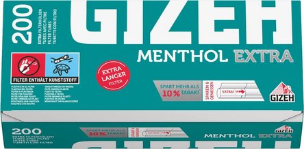 GIZEH MENTHOL Extra "200" Zigtt.-H&uuml;lsen (1 Schachtel)