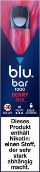 blu bar 1000 Berry Mix 18mg/ml 2mg, Inh. 2ml Liquid