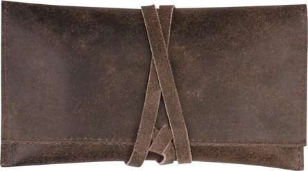 Drehertasche Leder used look braun 16cm