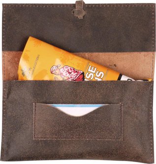 Drehertasche Leder used look braun 16cm