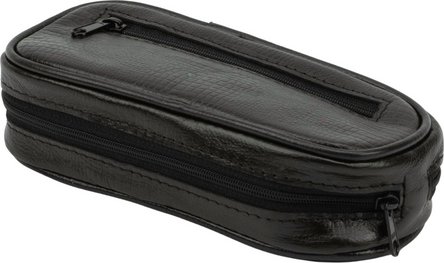 Pfeifentasche Leder schwarz Snake print 2er