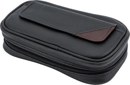 Pfeifentasche Lederoptik schwarz/burgund  2er