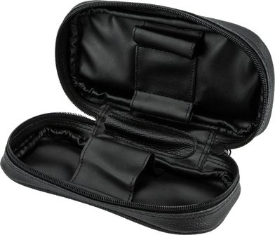 Pfeifentasche Lederoptik schwarz/burgund  2er