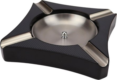 Zigarrenascher quadrat. carbon finish gl&auml;nzend, 4 Ablagen