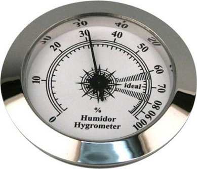 Hygrometer chrom Durchmesser 50mm, Einbaudurchmesser 45mm