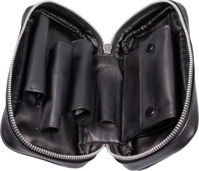 PASSATORE Pfeifentasche Leder schwarz 3er