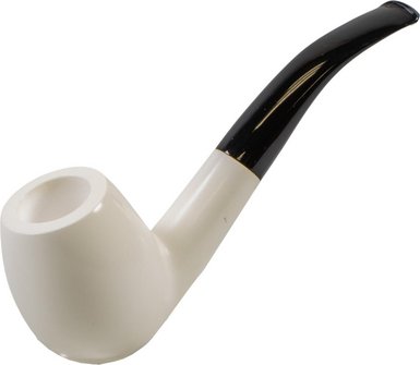 Block Meerschaum Pfeife Large glatt Bent