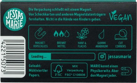 MARIE FINE (t&uuml;rkis) 100 Zigtt.-Papier/Magnet (je 20 Hf.)