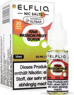 ELFBAR ELFLIQ Kiwi Passion Fruit Guava 20mg/ml Nic Salt 10ml