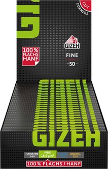 GIZEH BLACK Fine gr&uuml;n 50 Zigtt-Papier (je 25 Hf.)