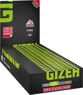 GIZEH BLACK Fine gr&uuml;n 50 Zigtt-Papier (je 25 Hf.)