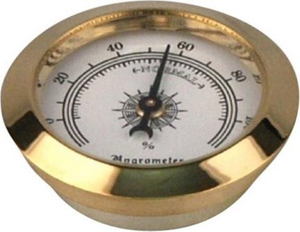 Hygrometer goldin Durchmesser 50mm, Einbaudurchmesser 36mm