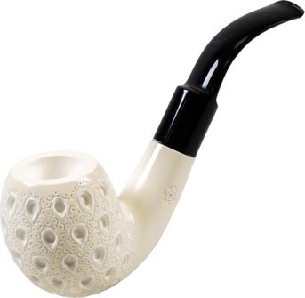 Block Meerschaum Pfeife Large graviert Bent