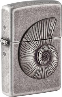 ZIPPO silber antik Emblem Shell/Ammonit 2008203