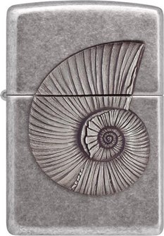 ZIPPO silber antik Emblem Shell/Ammonit 2008203