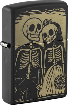 ZIPPO schwarz gelasert Skeleton Couple 60007808
