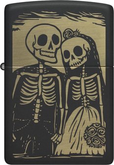 ZIPPO schwarz gelasert Skeleton Couple 60007808