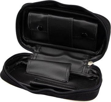 Pfeifentasche Lederoptik schwarz-wei&szlig;/schwarz  2er