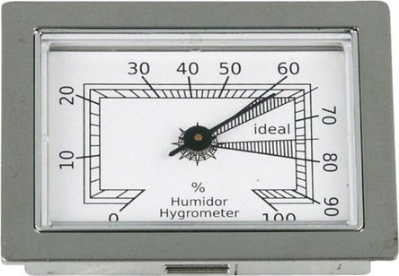Hygrometer chrom rechteckig