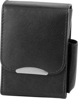 Zigaretten-Packungsetui Leder schwarz   85mm