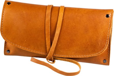 Pfeifen-Einsteigerset gerade Rollbeutel Leder braun antik