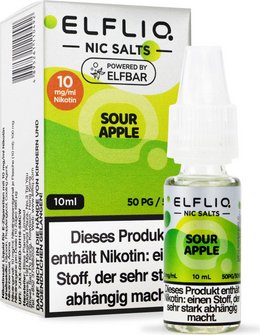 ELFBAR ELFLIQ Sour Apple 10mg/ml Nic Salt 10ml
