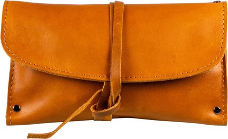 Pfeifen-Einsteigerset gebogen Rollbeutel Leder braun antik