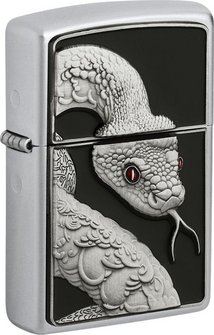 ZIPPO satin finish Plakette Snake Red Eyes 2008204