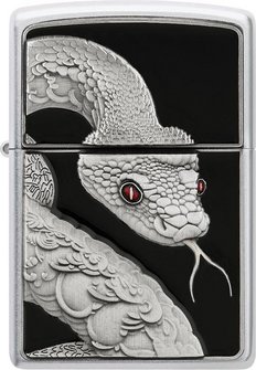 ZIPPO satin finish Plakette Snake Red Eyes 2008204