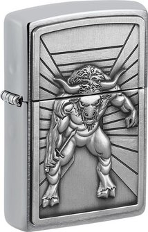 ZIPPO chrom geb&uuml;rstet Emblem Minotaur 2008234