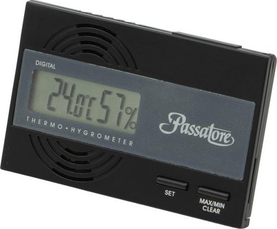 PASSATORE Digital Hygro/Thermometer schwarz mit Fu&szlig;