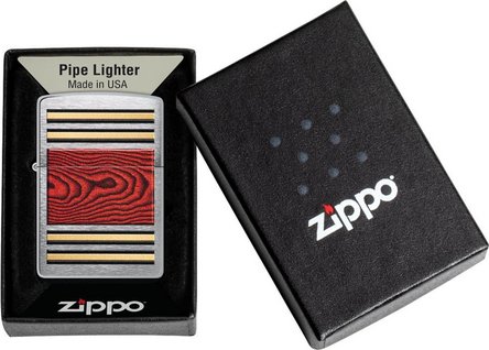 ZIPPO Pipe Lighter chrom geb&uuml;rstet Wooden 60007810