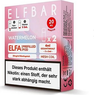 ELFBAR ELFA Pod Watermelon 20mg/ml Nikotin 2er